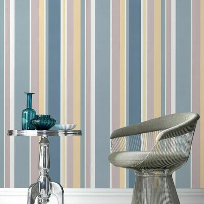 Rico Stripe Teal Wallpaper