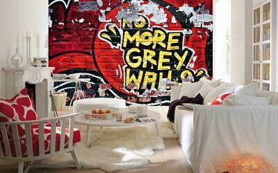 No More Grey Walls Wall Mural