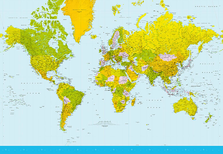 Map Of The World Wall Mural