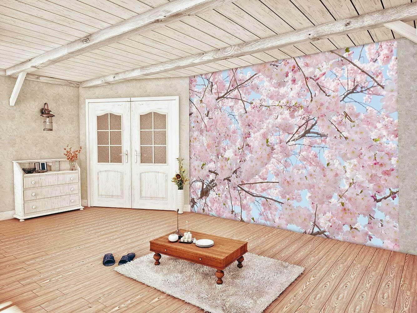 Pink Blossoms Wall Mural