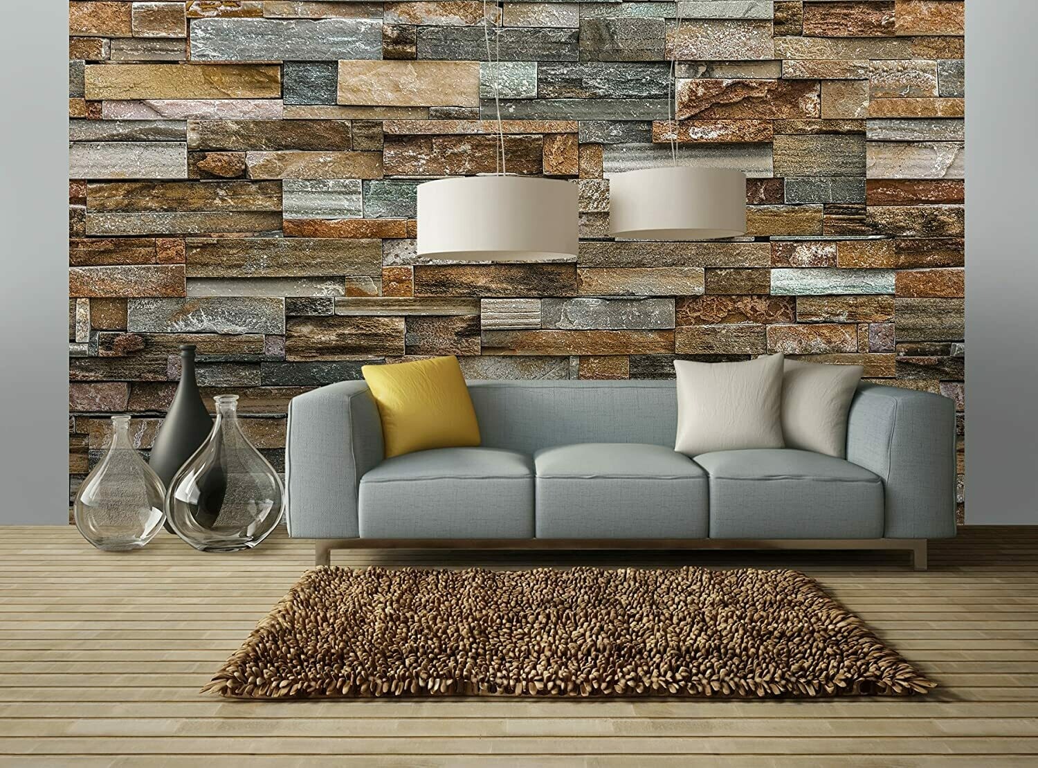 Colorful Stone Wall Wall Mural