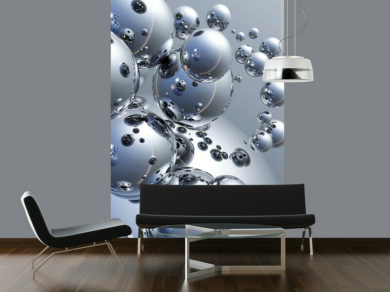 Silver Orbs Wall Mural