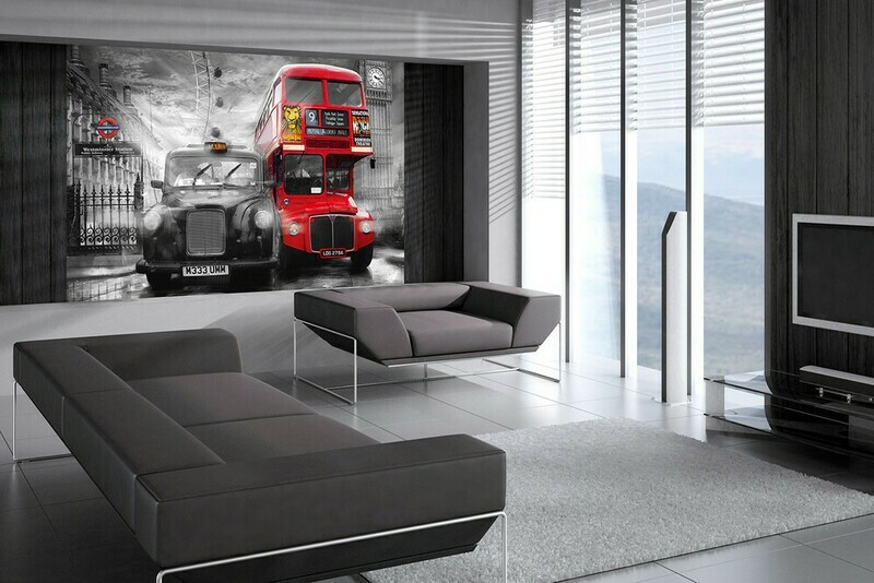 Taxi and Bus Wall Mural