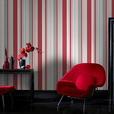Rico Stripe Red Wallpaper