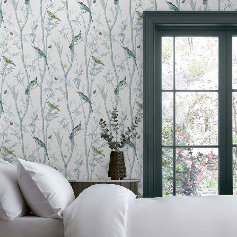 Chinoiserie Bird Trail Duck Egg