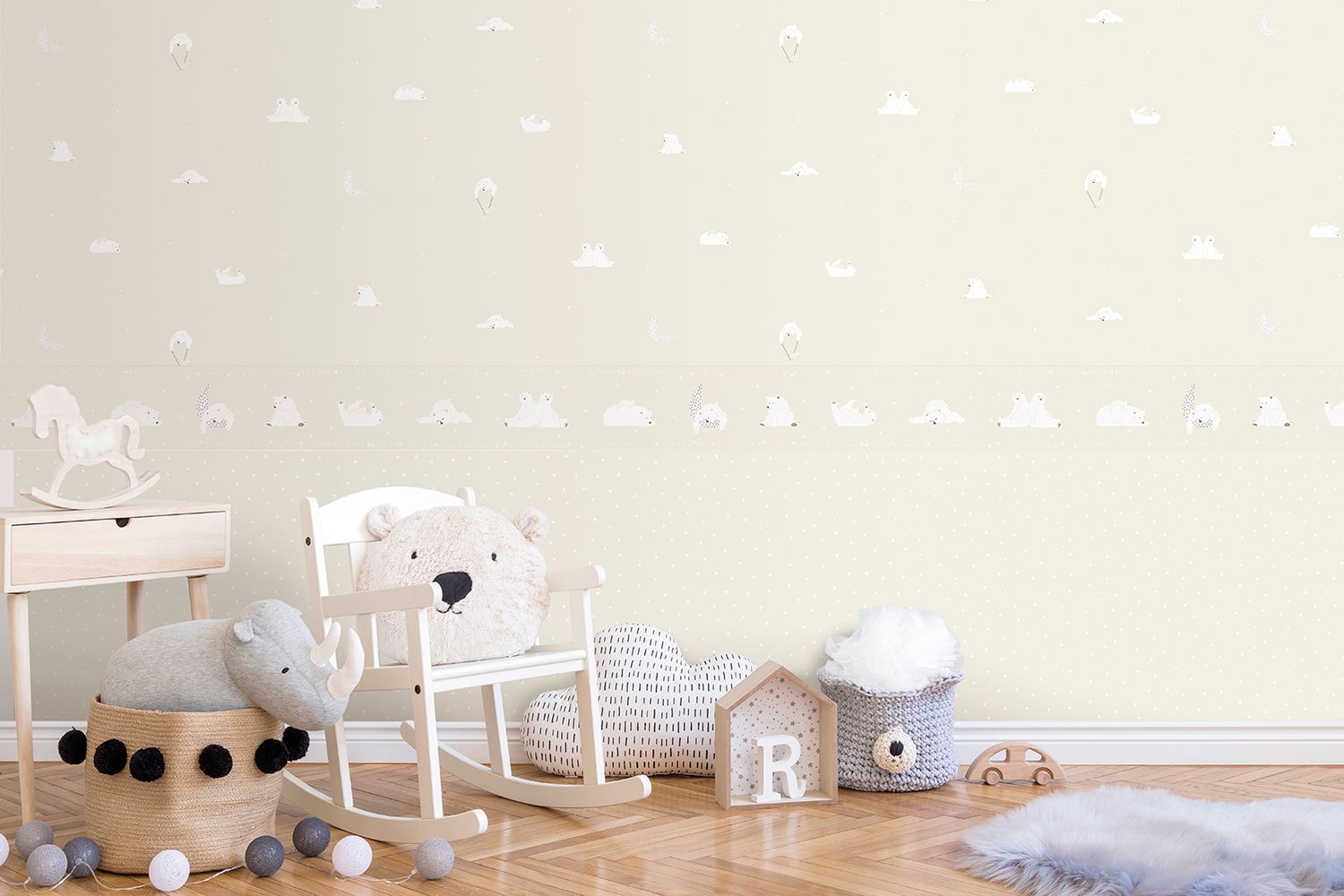 Bonne Nuit Beige Wallpaper