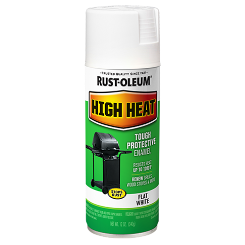 Rust-Oleum Spray Flat High Heat, Color: White