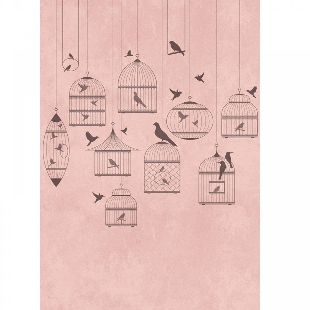 Superfresco Birds and Cages Hot Pink and Charcoal 50519
