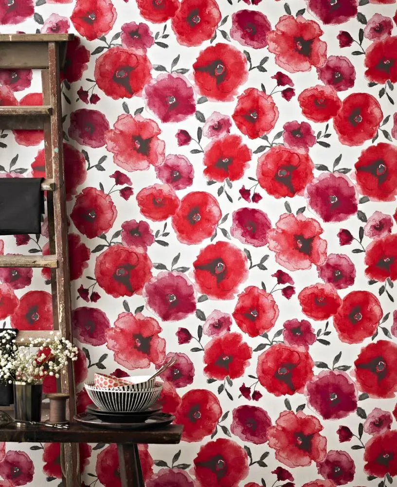 Superfresco Poppies Red - Eden 32467