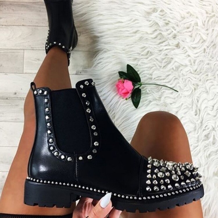 Spiked ladies boots