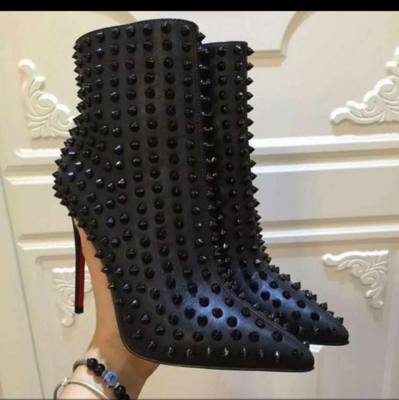 Spiked ladies boots