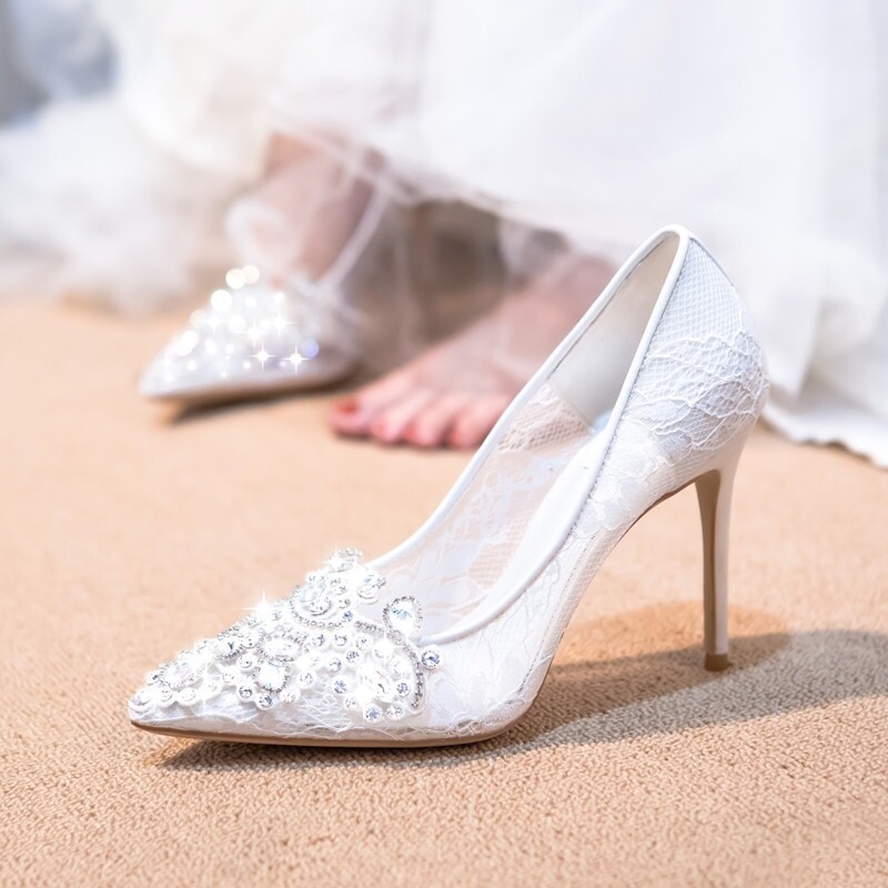 Bridal pencil heel