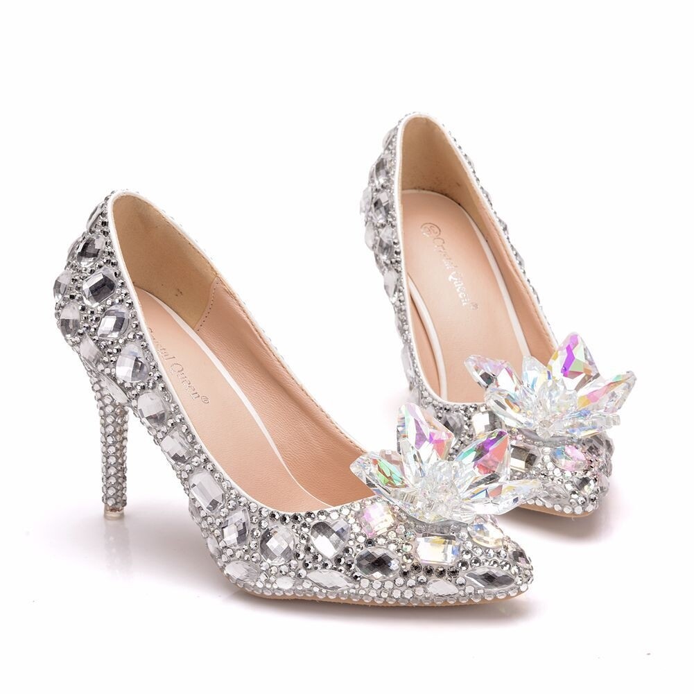 Crystal floral heel 