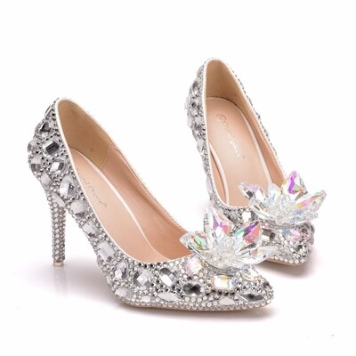 Crystal floral heel 