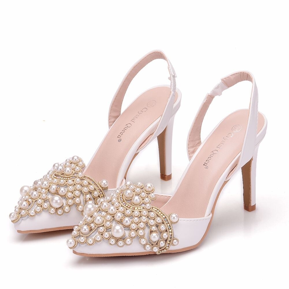 Pearls open back heel 