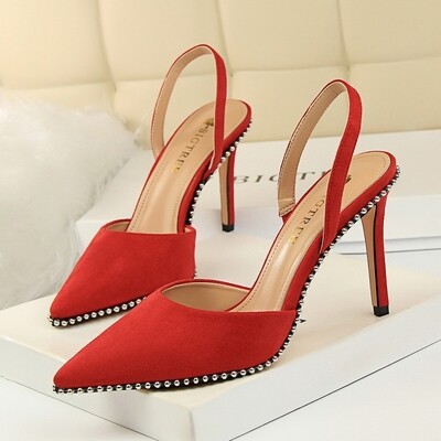 Studs heel sandal