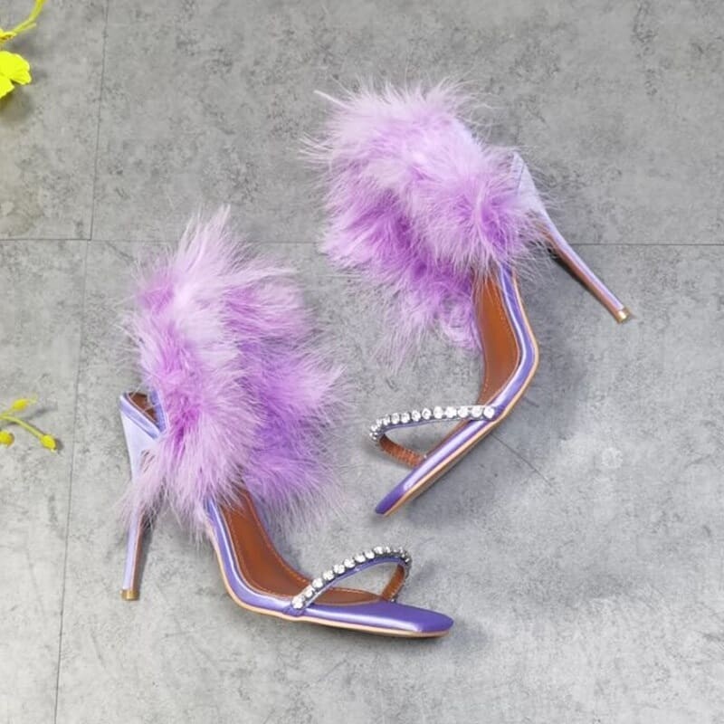 Fluffy purple heel 