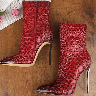 Crocodile skin boots