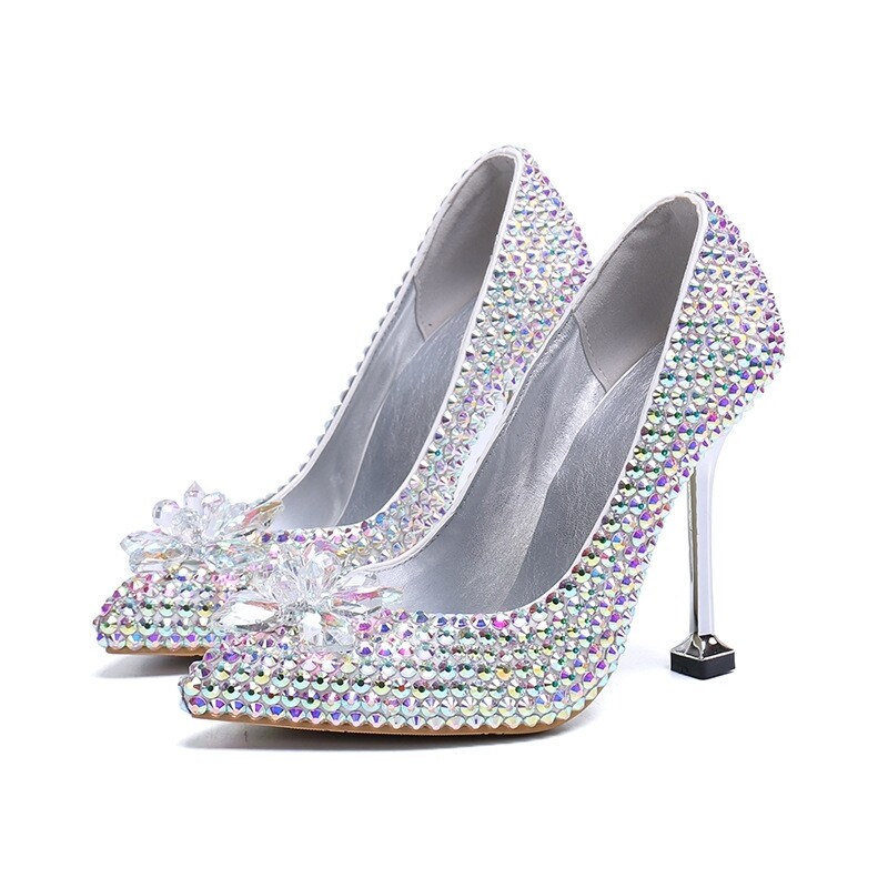 Silver bridal heel 