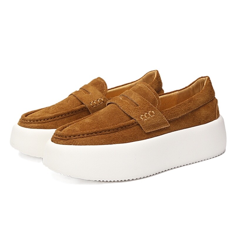 Brown thick sole Loafers 