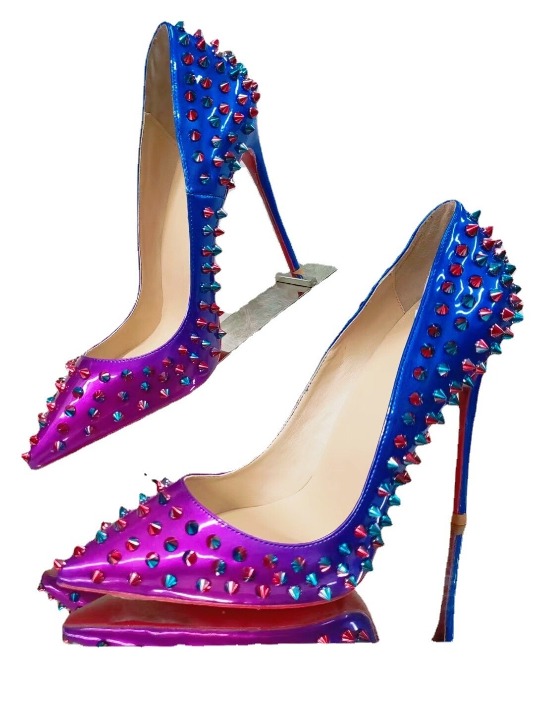 Spiked Coloured stilleto