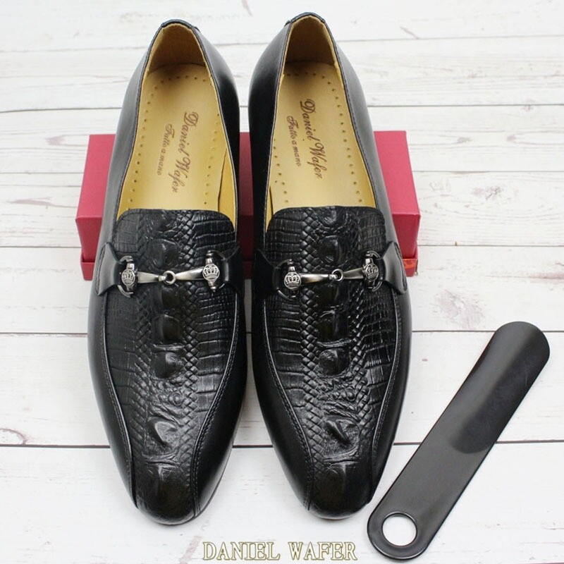 Crocodile skin loafers 