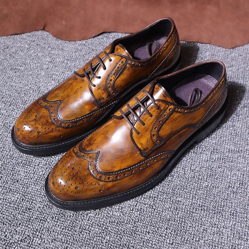 Brown lace shoes