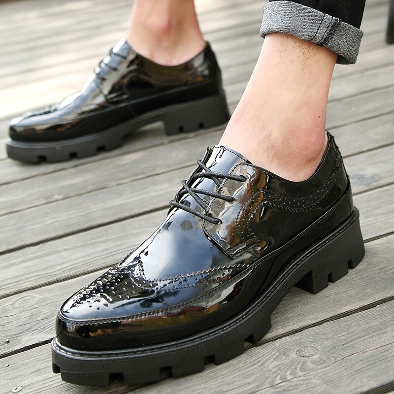 Black lace loafers 