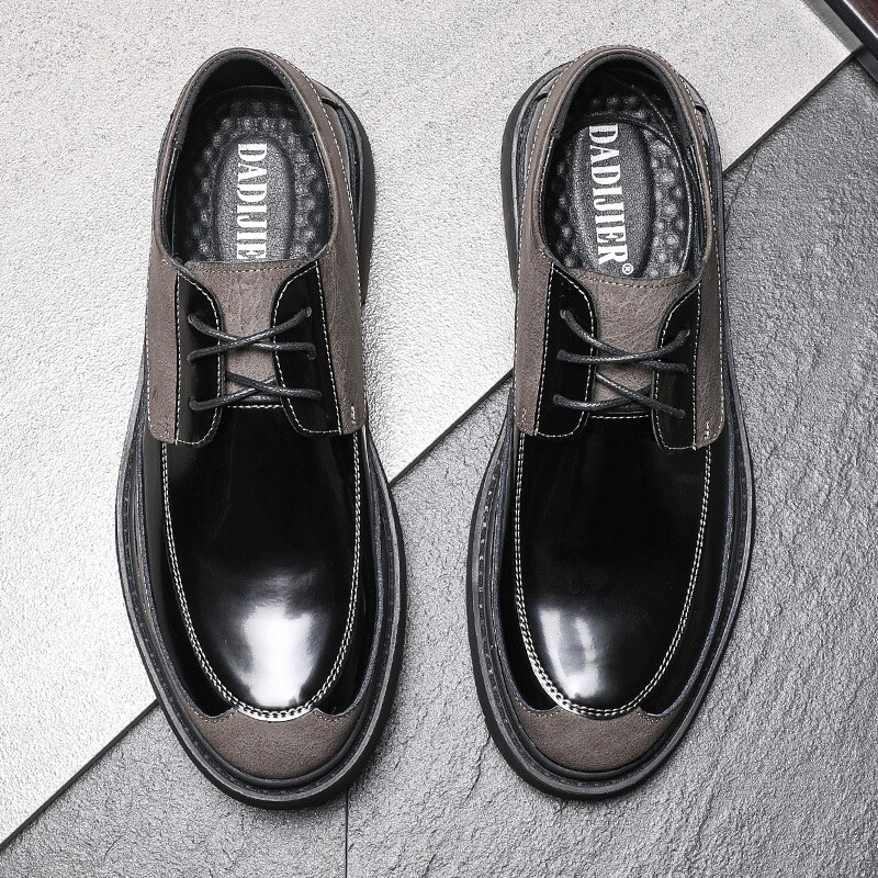Black and grey loafers 