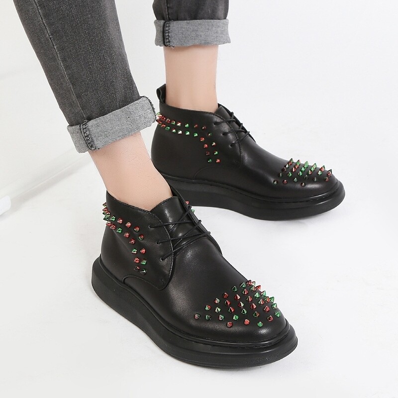 Colorful spiked boots