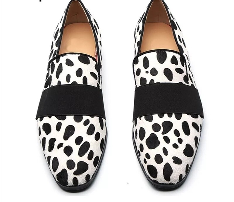Cow print loafers 