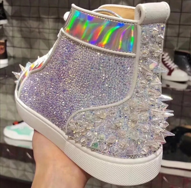 Silver boots sneakers
