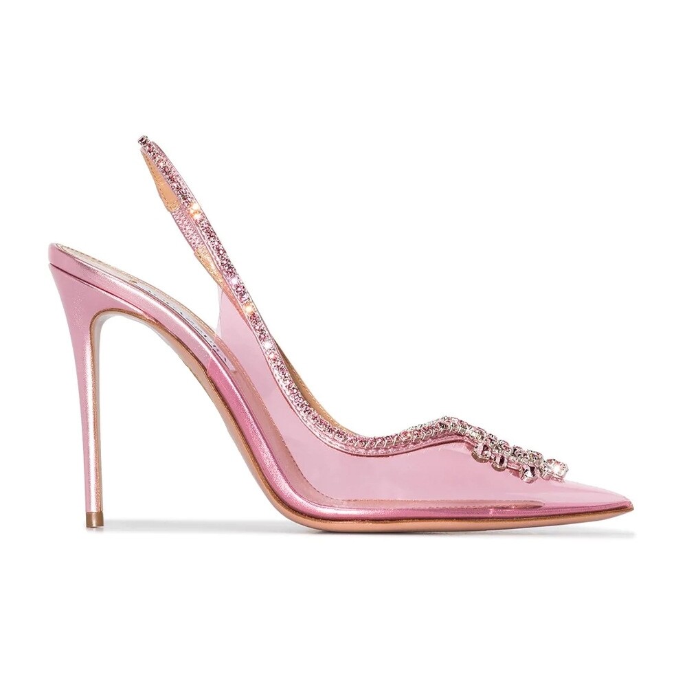 Transparent open back heel 