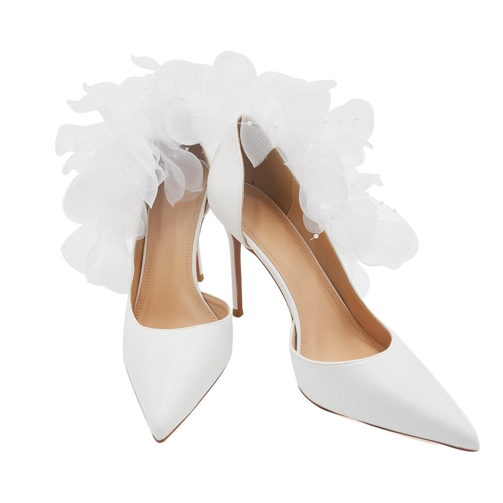 White side floral heel