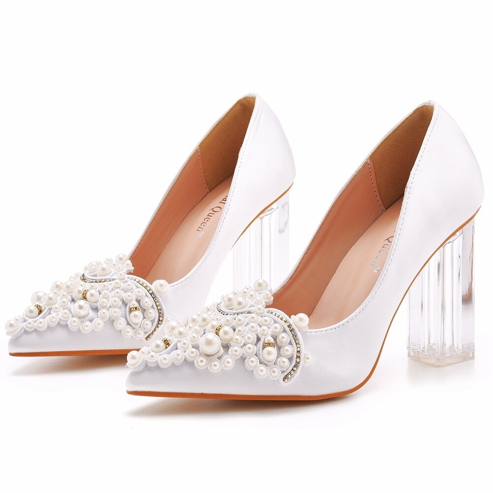 White block heel 