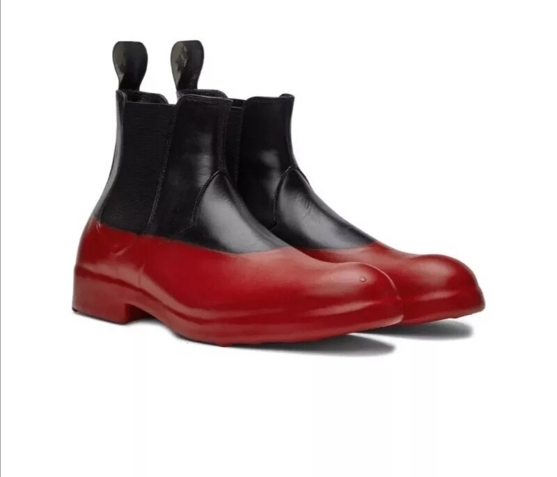 Red black boots 