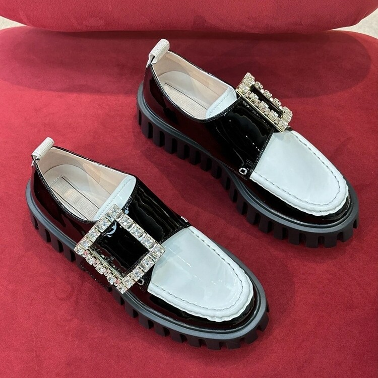 Black and white loafers 