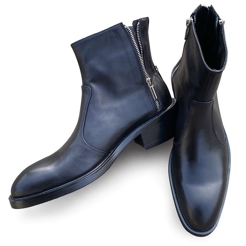 Leather Black Boots For Men