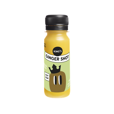 Ingwershot mit BIO Ingwer, Kiwi, Orange, Apfel, Banane, Ananas. 100% natürlich, 60ml. Im 12er, 24er oder 36er Pack.