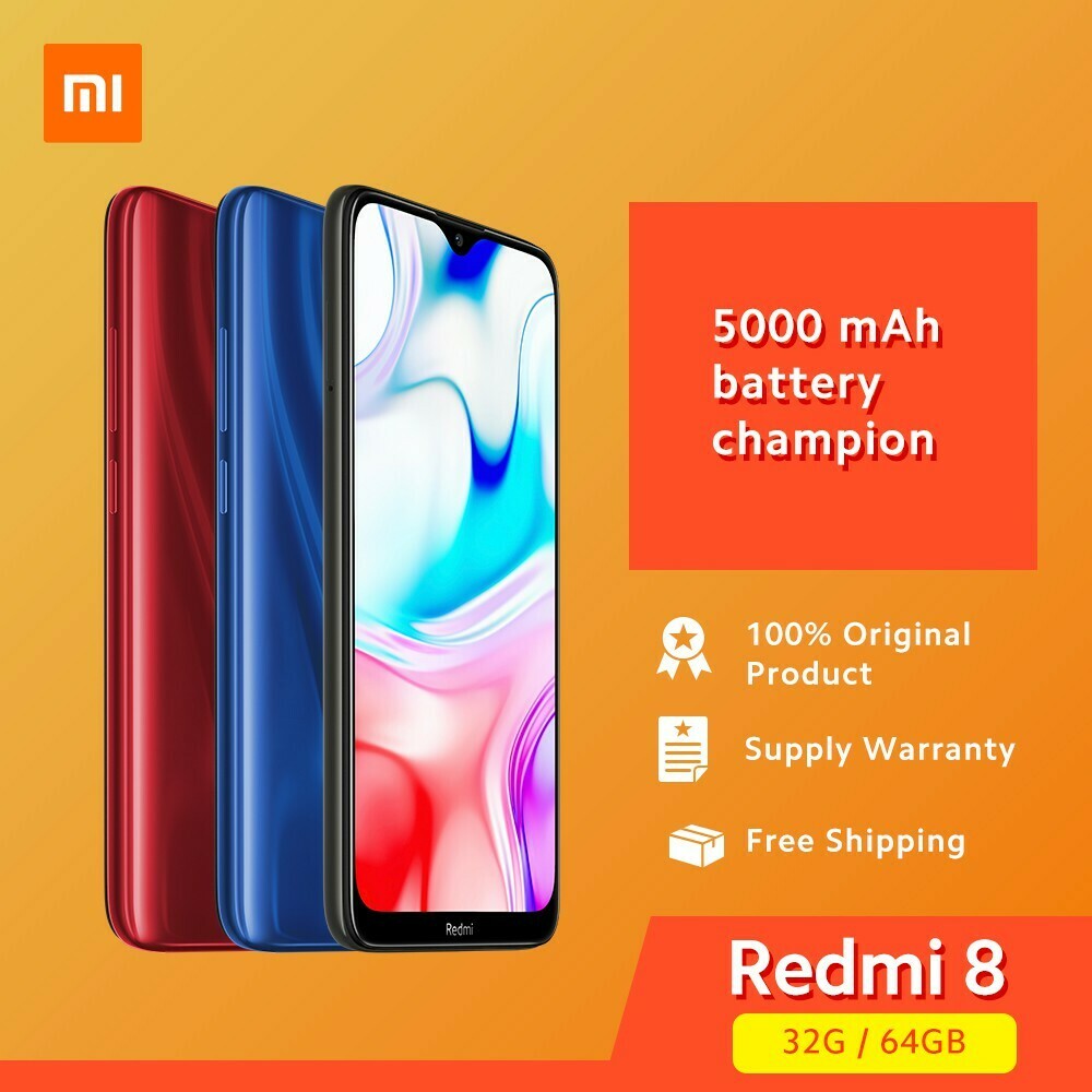 Xiaomi Redmi 8 3 Gb + 32 Gb / 4 Gb + 64 Gb Versão Global 5000 Mah Bateria Champion Qualcomm ® Snapdragontm 439
