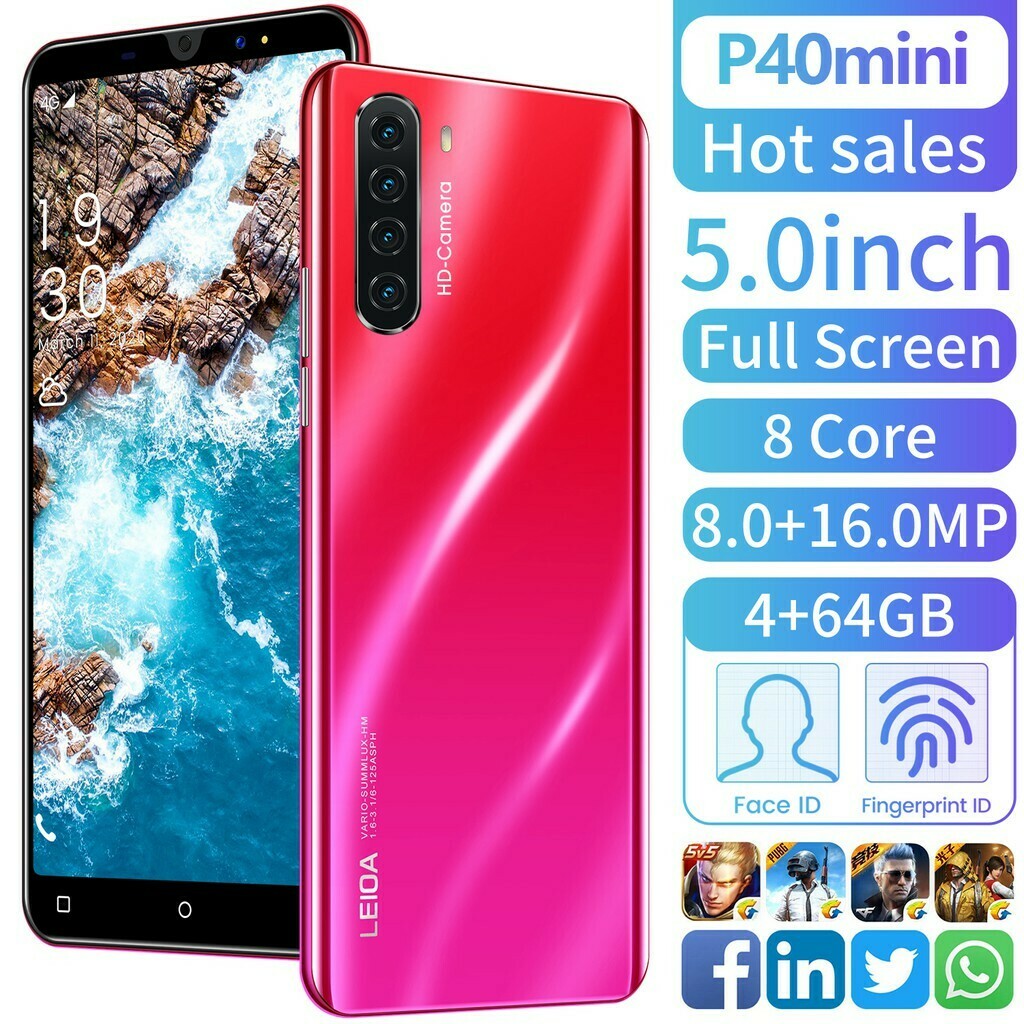 Smartphone Android 4G com Tela de 5,0”/MT6889/Octa-core/(4GB RAM 64GB ROM)