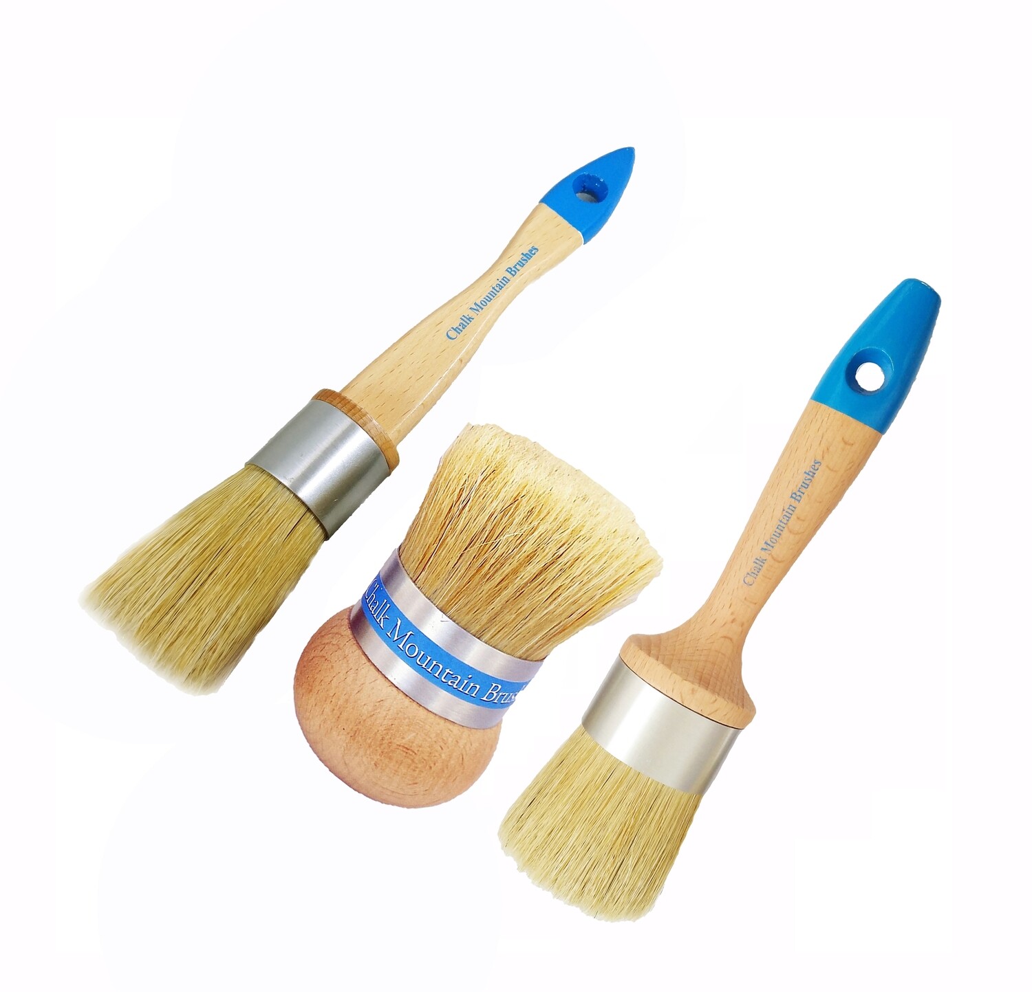 3 Pack Boar Hair Bristle Brush Kit.