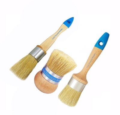 3 Pack Boar Hair Bristle Brush Kit.