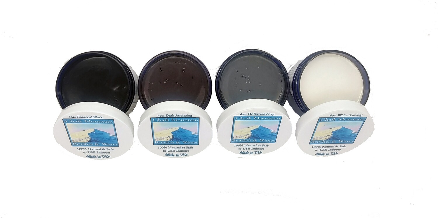 4 Pack All Natural Furniture Finishing Wax Kit (4Pack Antiquing Kit)
