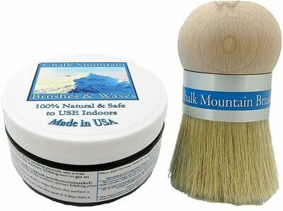 8oz All Natural Furniture Finishing Wax Originally Designed Palm Brush. (Clear) - 2 Pack