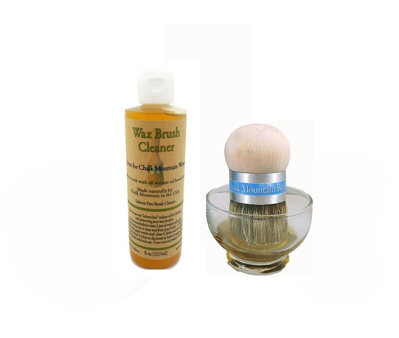 8 oz Solvent Free Wax Brush Cleaner and Original Designed Palm Brush.  - 2pack