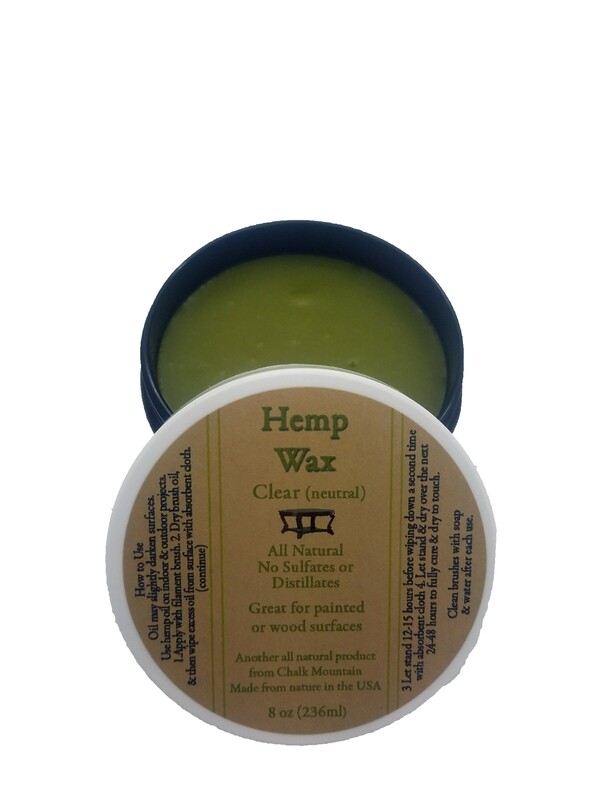 8oz Clear Hemp Furniture Finishing Wax.