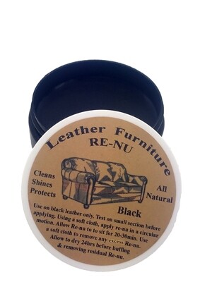 8oz All Natural Leather Furniture Re-nu Beeswax Conditioner. Cleans, Shines and Protects.
