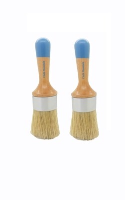 2 Pack - Varnished Natural Boar Hair Bristle Large Wax Brushes