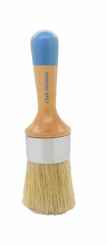 Large Round Wax Brush with Natural Boar Hair Bristles and Varnished Handle.